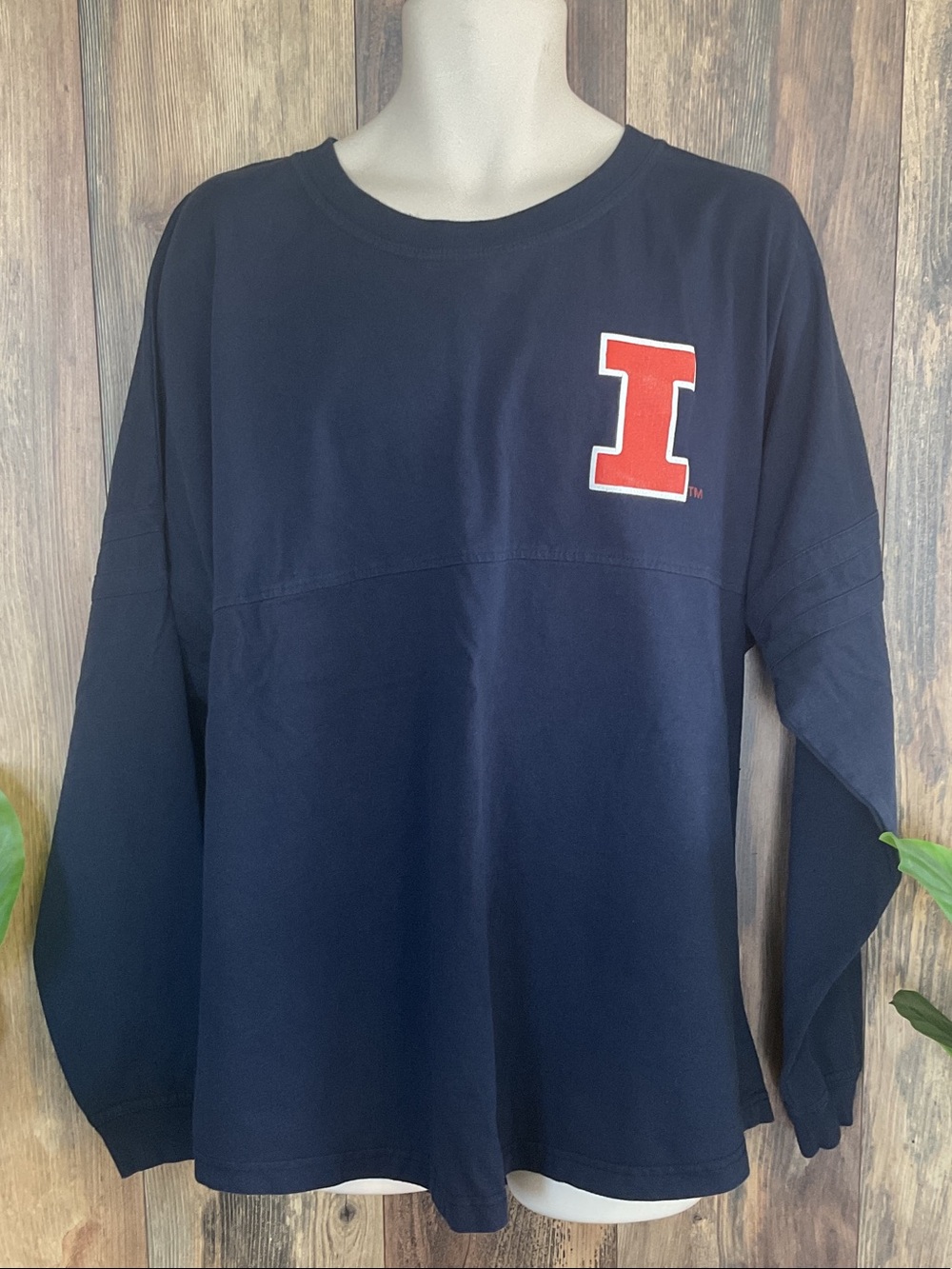 Boxercraft 100% Cotton Long Sleeve Fighting Illinis Tee Unisex XL 930K